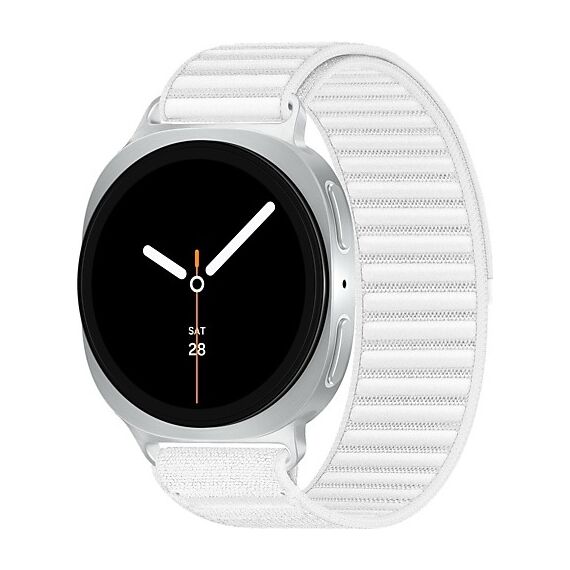 Galaxy Watch8 | 40 мм | Silver | Fabric/White | M/L, Размер ремешка : M/L, Тип ремешка : Fabric, Размер корпуса : 40 мм, Подключение часов : Bluetooth / Wi-Fi, Цвет ремешка: White, Цвет: Silver